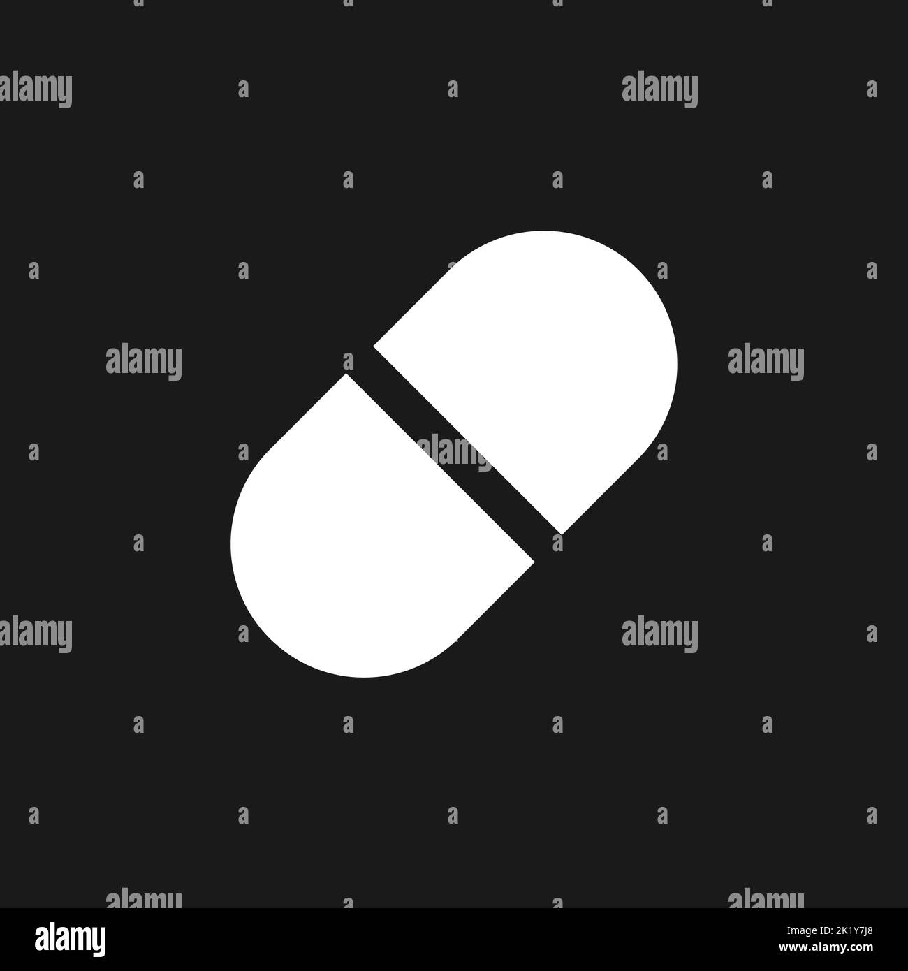 Capsule dark mode glyph ui icon Stock Vector