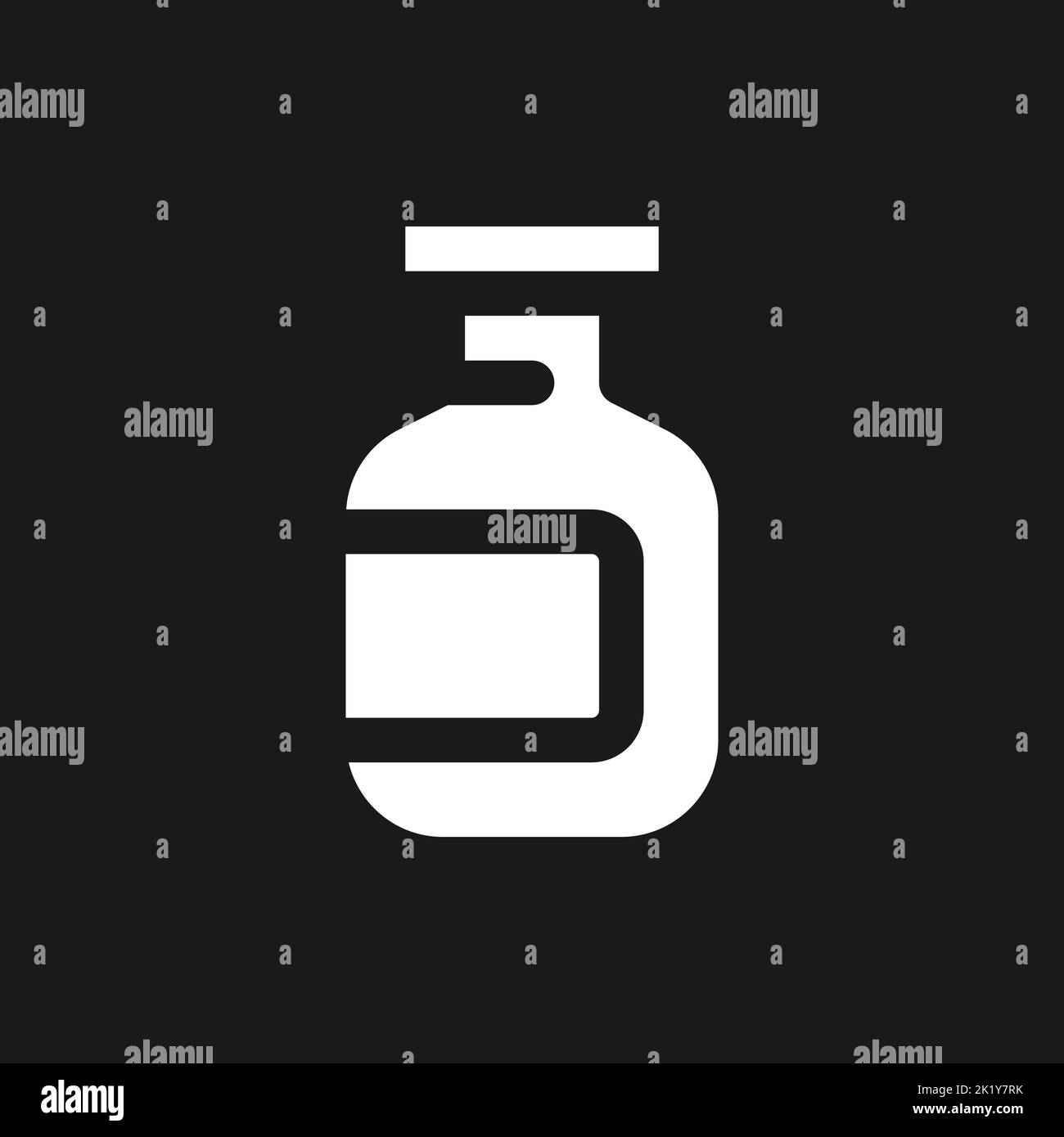 Medication bottle dark mode glyph ui icon Stock Vector