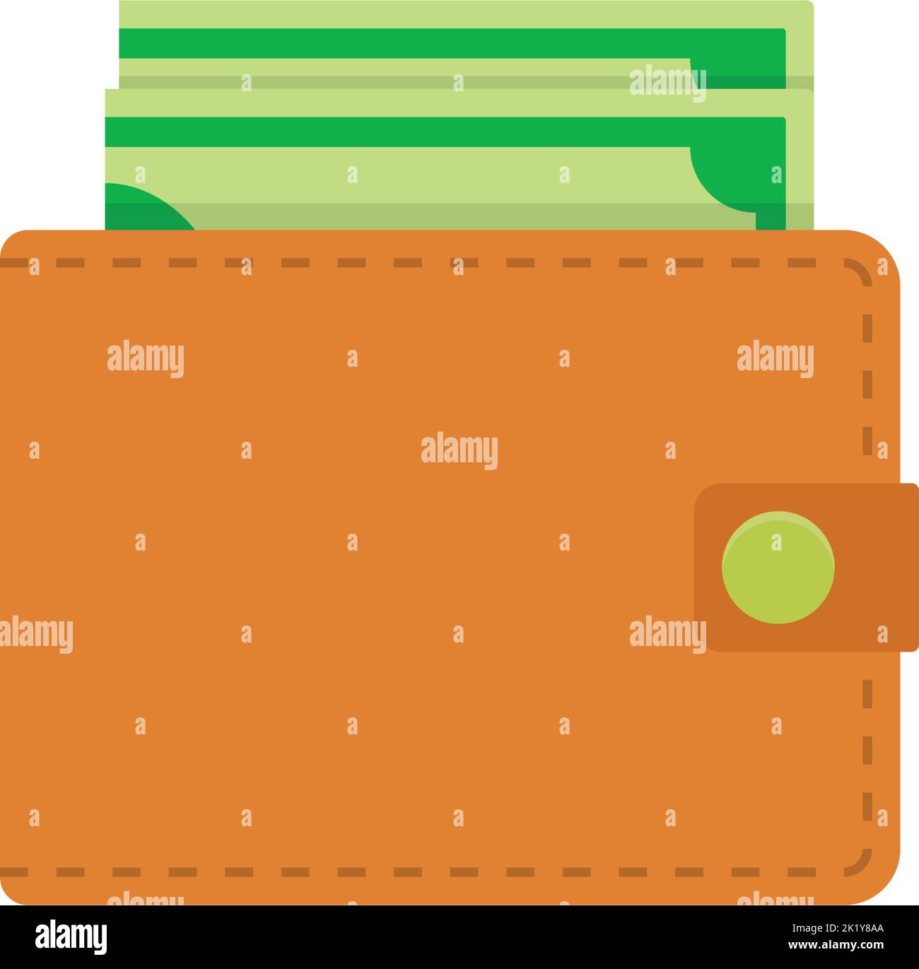 Wallet icon. Simple vector flat illustration of wallet with money. Stock Vector