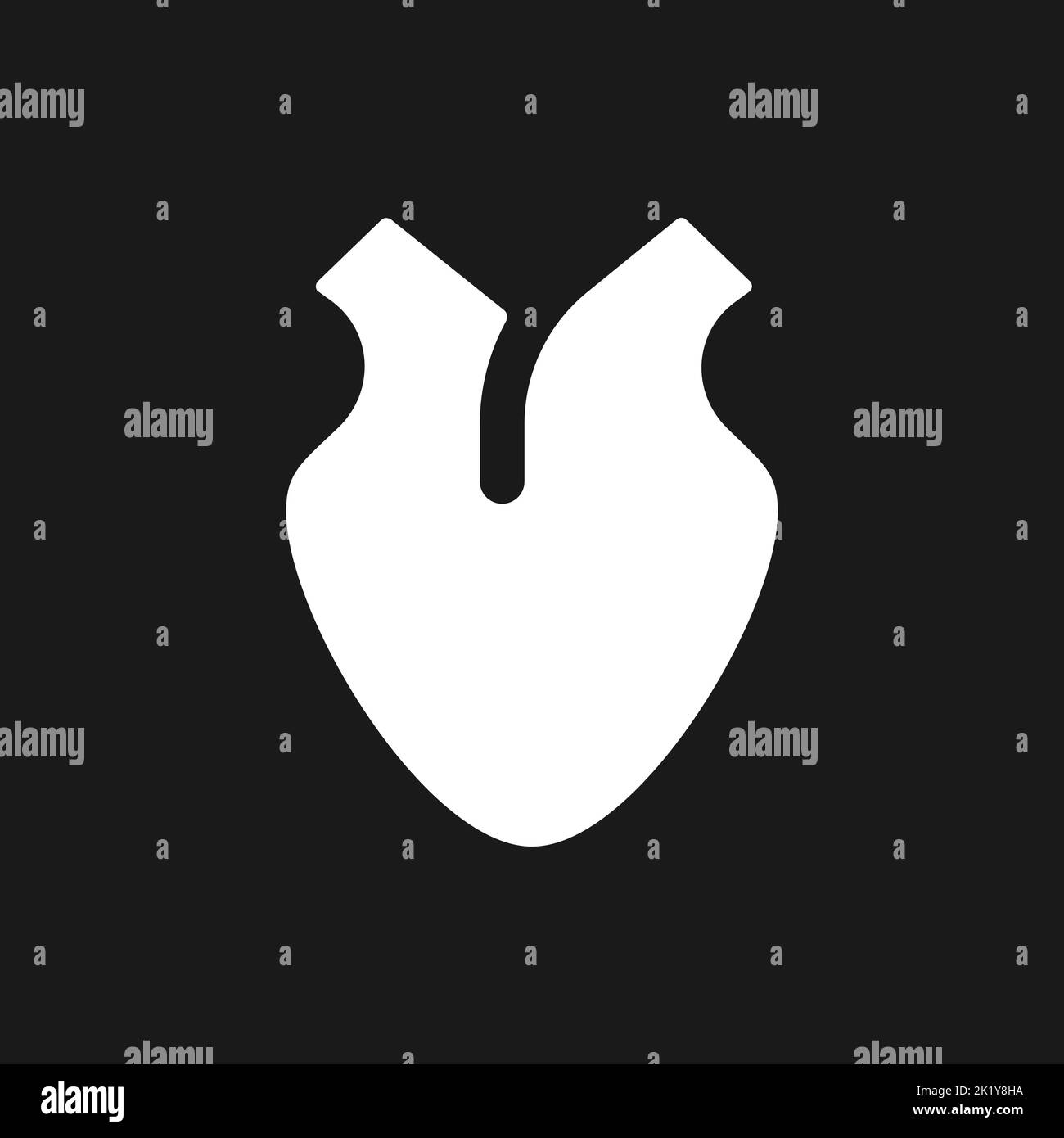 Heart dark mode glyph ui icon Stock Vector