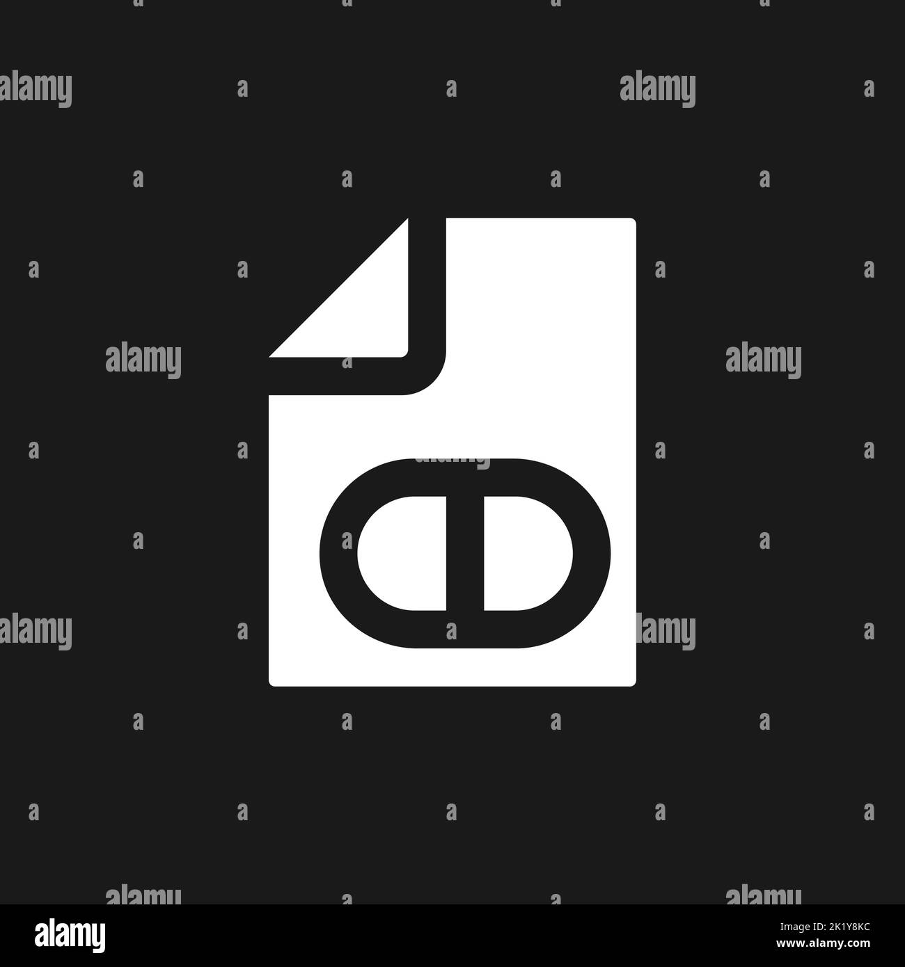 Electronic prescription dark mode glyph ui icon Stock Vector