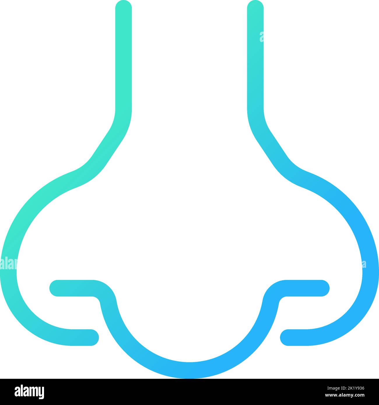 Nose pixel perfect gradient linear ui icon Stock Vector