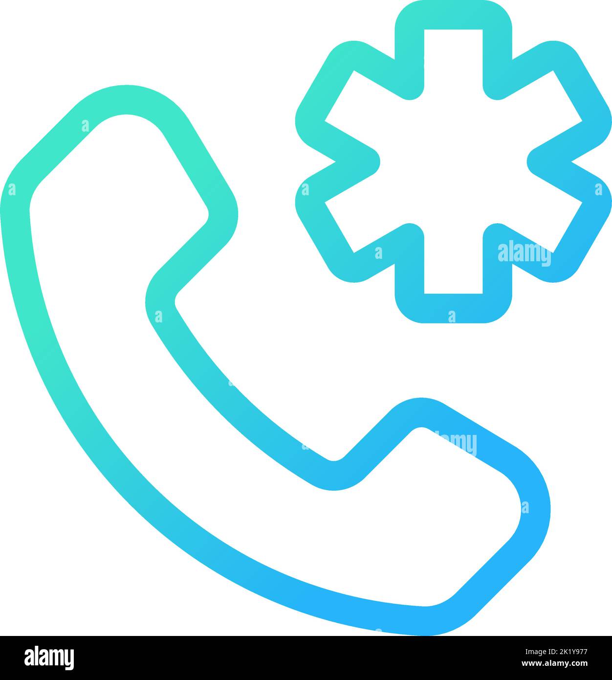 Calling emergency pixel perfect gradient linear ui icon Stock Vector