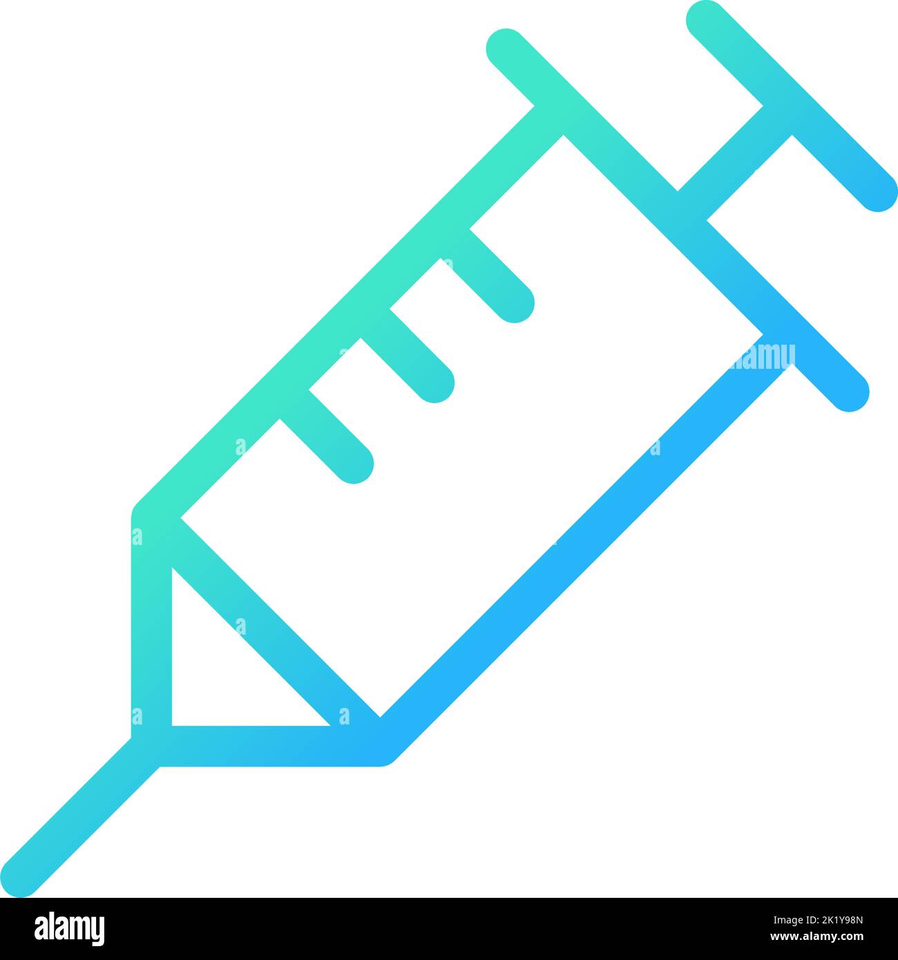 Syringe pixel perfect gradient linear ui icon Stock Vector