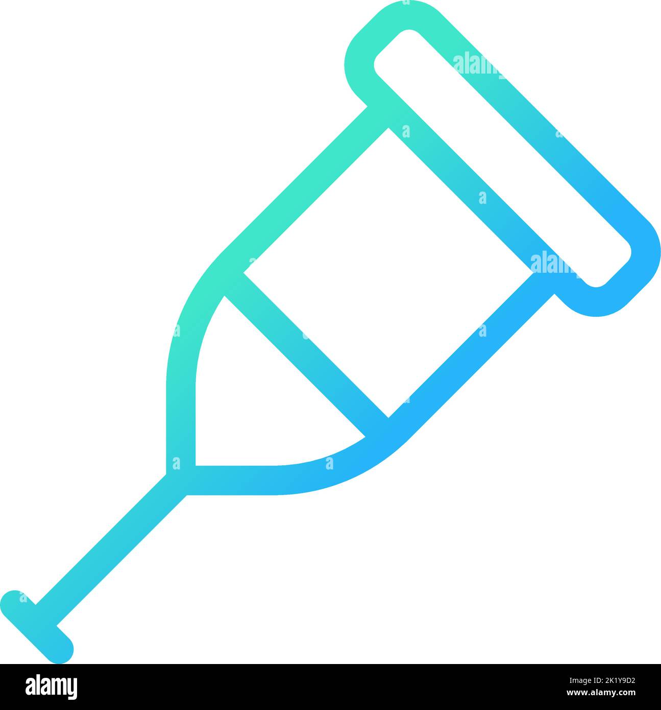 Crutch pixel perfect gradient linear ui icon Stock Vector