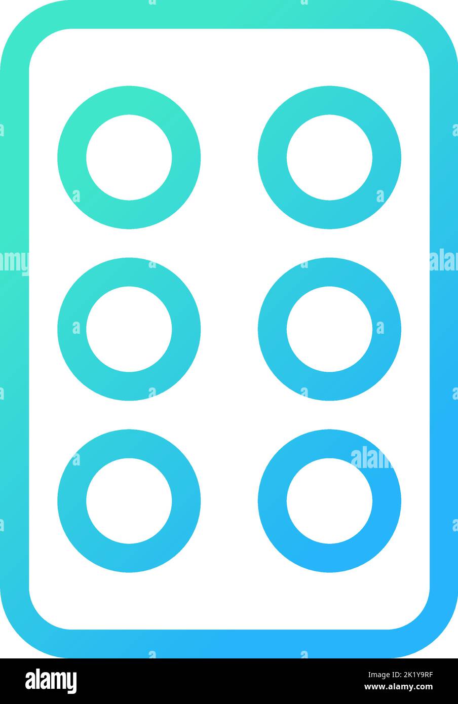Pills in blister pack pixel perfect gradient linear ui icon Stock Vector