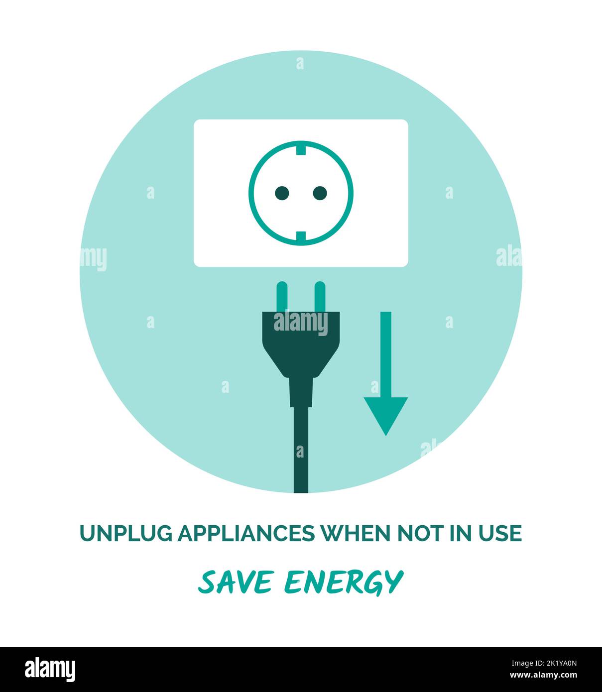 Eco-friendly tips: unplug appliances when not in use Stock Vector