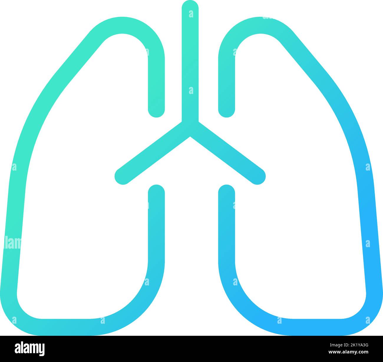 Lungs pixel perfect gradient linear ui icon Stock Vector