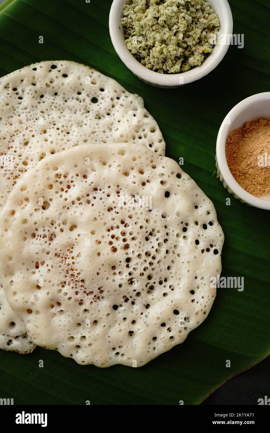Set Dosa or Thattu dosai South Indian breakfast crepes served with