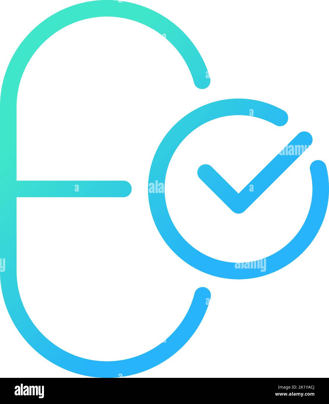 Take medication pixel perfect gradient linear ui icon Stock Vector
