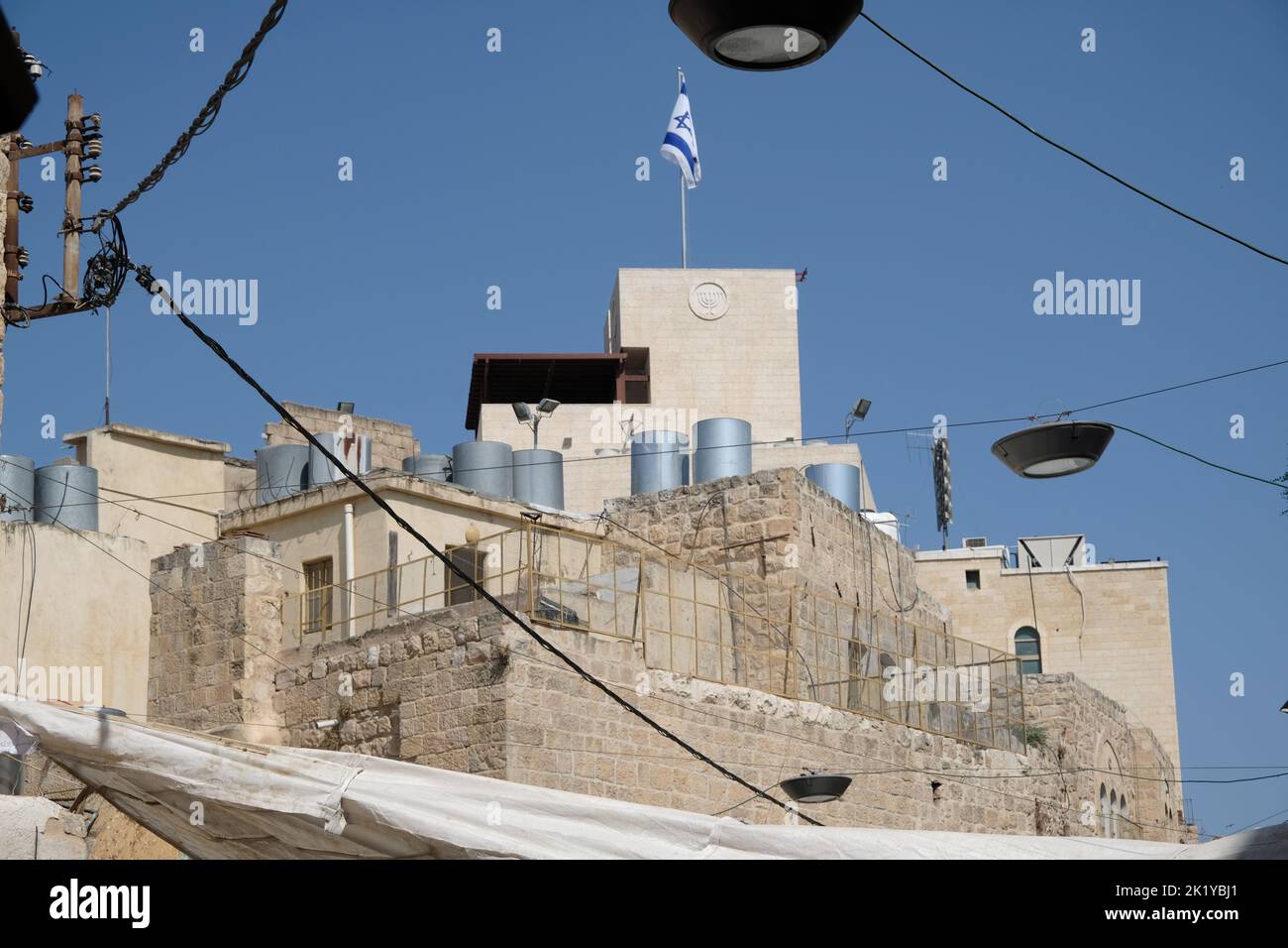 Israeli Settlement in the old town of Hebron Palestine Stock Photo Alamy