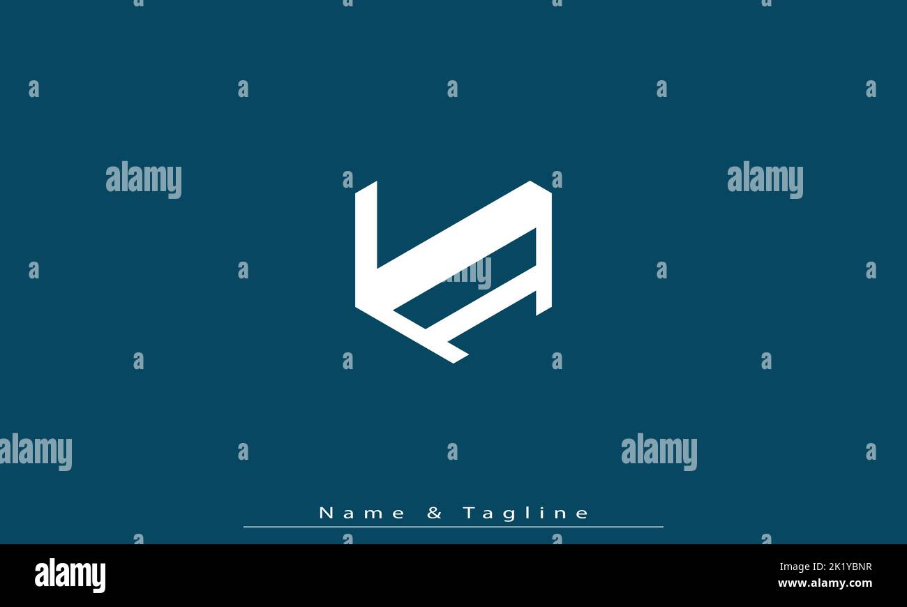 Alphabet letters Initials Monogram logo LA , AL Stock Vector