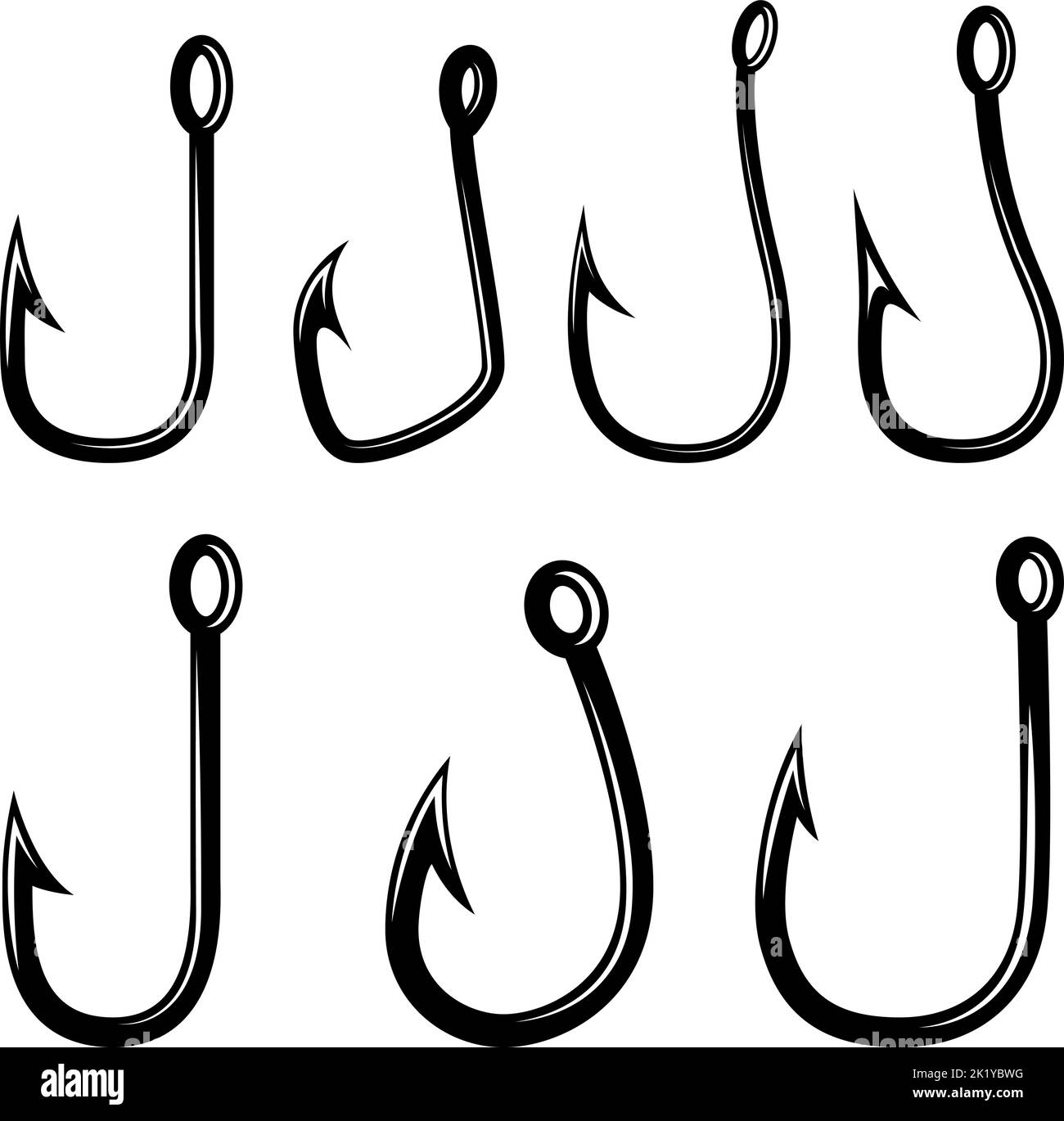 Premium Vector  Fishing hook vector fishhook silhouette fishing hook set  premium quality fishing hook vectors