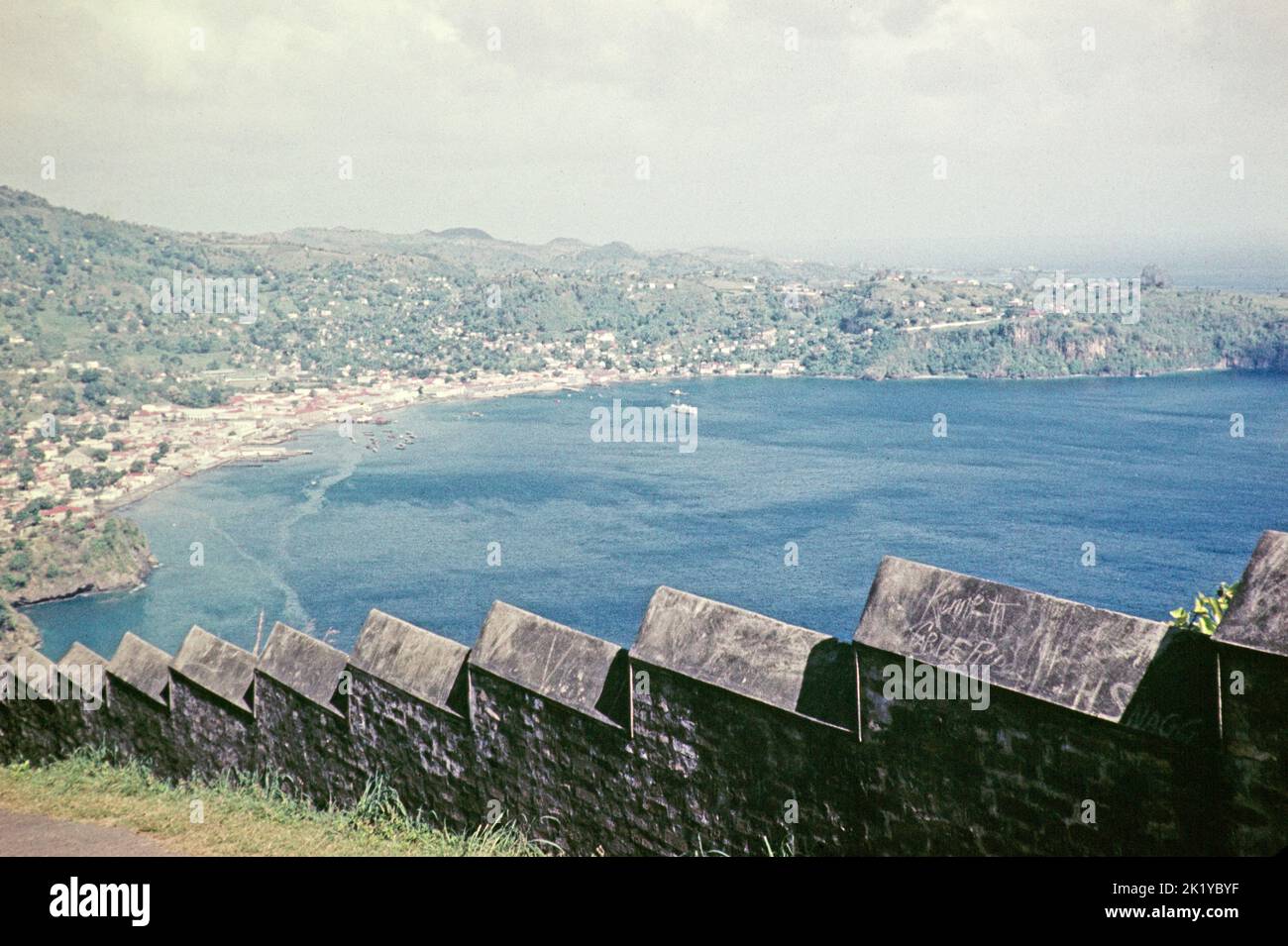 View of Kingstown from Fort Charlotte, St Vincent, Windward Islands, West Indies, 1962 Stock Photo