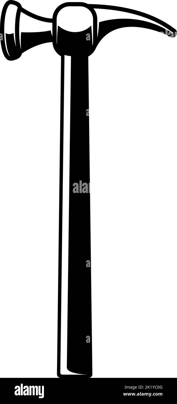 Hammer in monochrome style. Design element for emblem, sign, badge