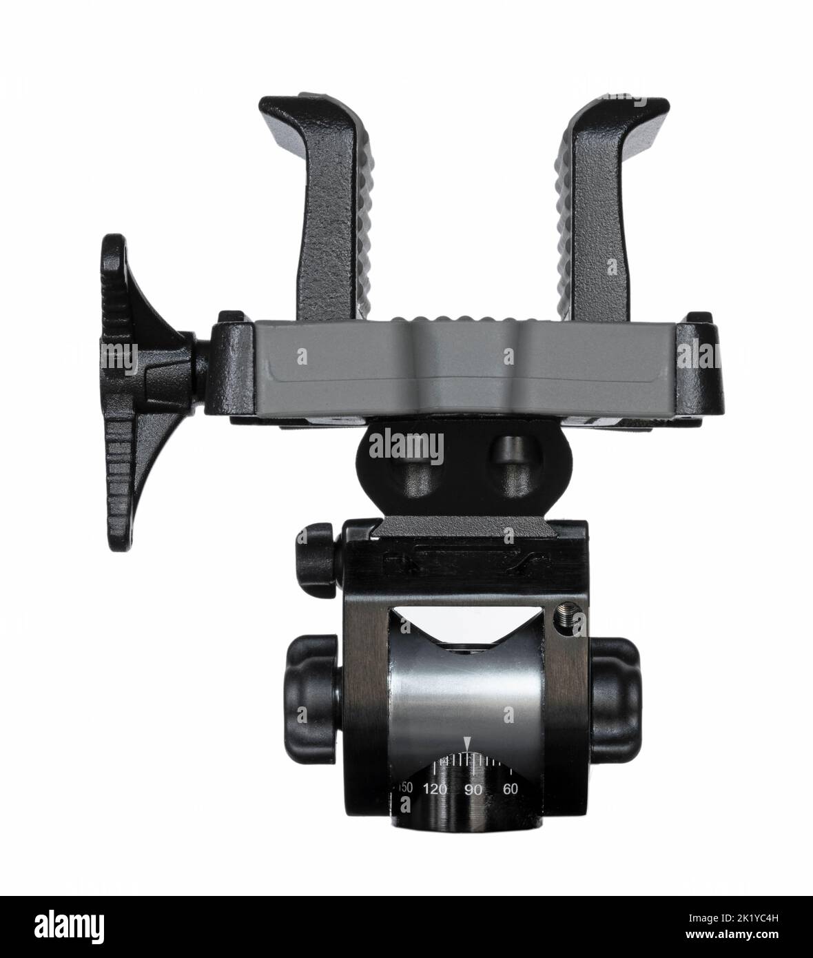 Tripod mounted vise for a rifle isolated on white Stock Photo Alamy