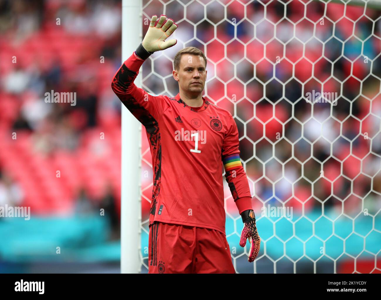 File photo dated 29-06-2021 of Germany goalkeeper Manuel Neuer. Germany’s Manuel Neuer and Leon Goretzka look set to miss next week’s Nations League clash with England after testing positive for Covid-19. Issue date: Wednesday September 21, 2022. Stock Photo