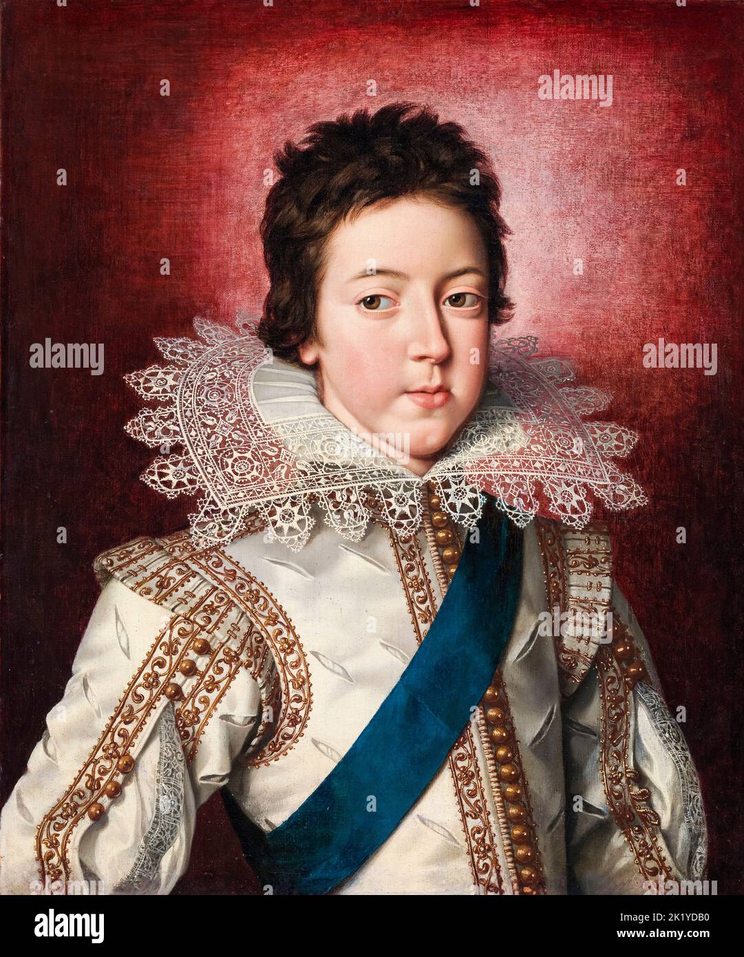 Louis XIII (1601-1643), King of France (1610-1643) as a boy, portrait painting in oil on canvas by Frans Pourbus The Younger, circa 1616 Stock Photo