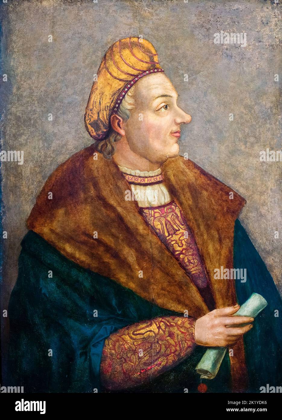 Sigismund I the Old (1467-1548), King of Poland and Grand Duke of Lithuania (1506-1548), portrait painting in oil on wood by Hans Dürer, 1530 Stock Photo
