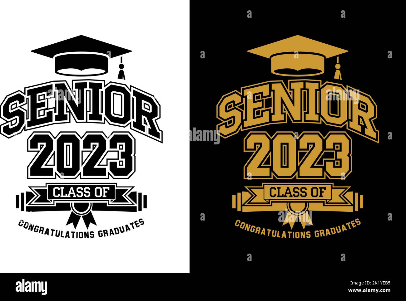 Lettering you did It, class of 2023. Text for design greeting, invitation card, congratulation event, T-shirt, party, high school or college graduate. Stock Vector