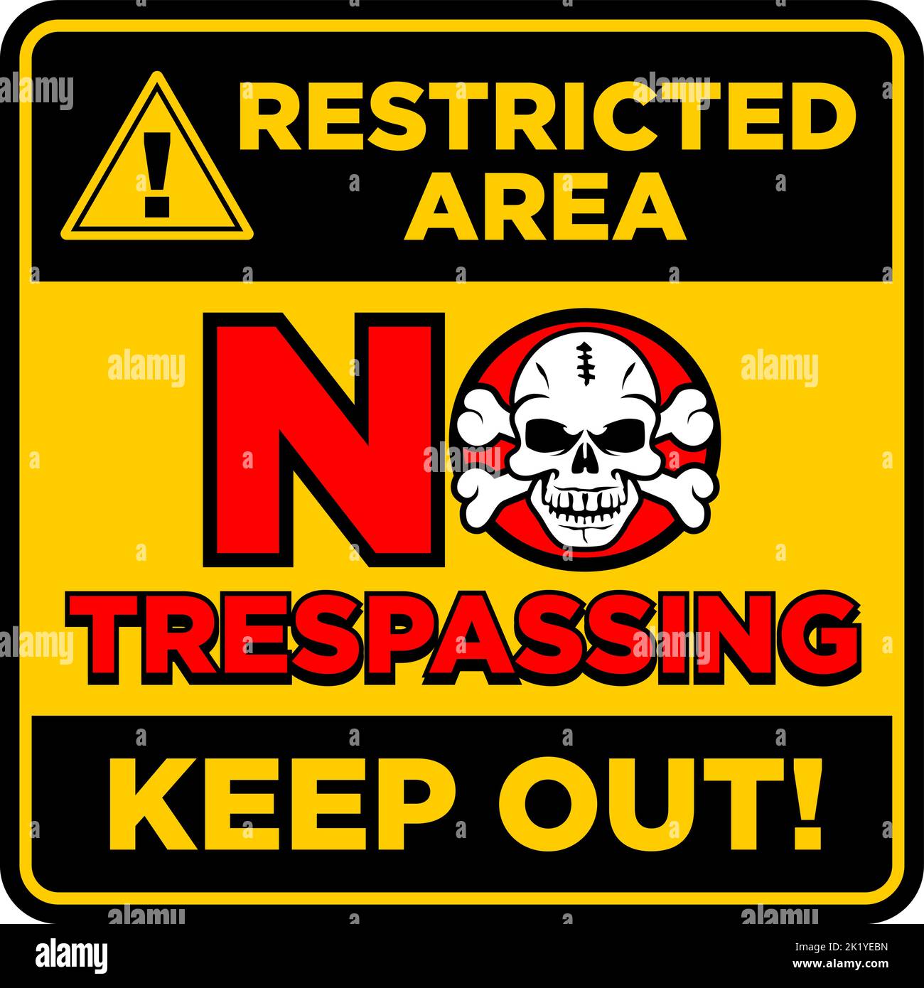 Danger threat death. Prohibited Sign Restricted Area. No Enter Sign in Caution Zone. Vector Stock Vector