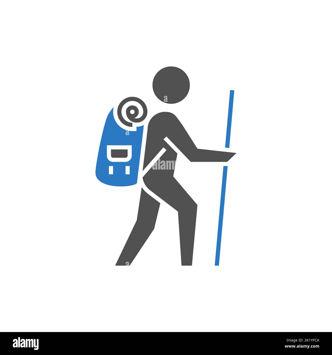 Backpacker Icon. Backpacker Related Vector Glyph Icon. Editable Image Stock Vector