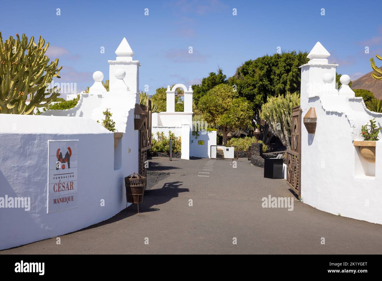 Tahiche, SPAIN - September 9, 2022: The entrance to the Fundación César Manrique in Lanzarote island, Spain. It is a museum within the old residence o Stock Photo