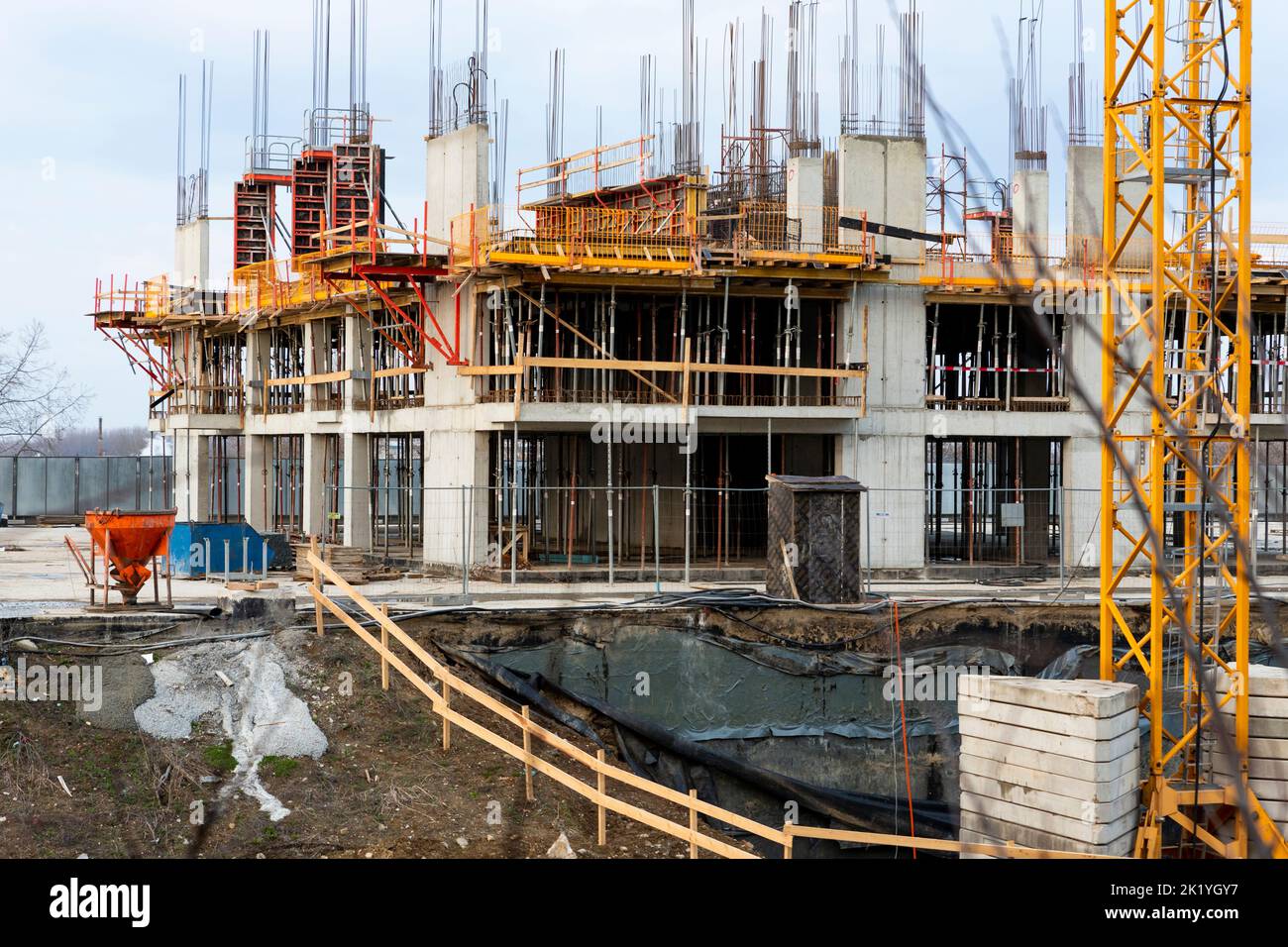 Construction process of the new modern residential buildings Stock ...