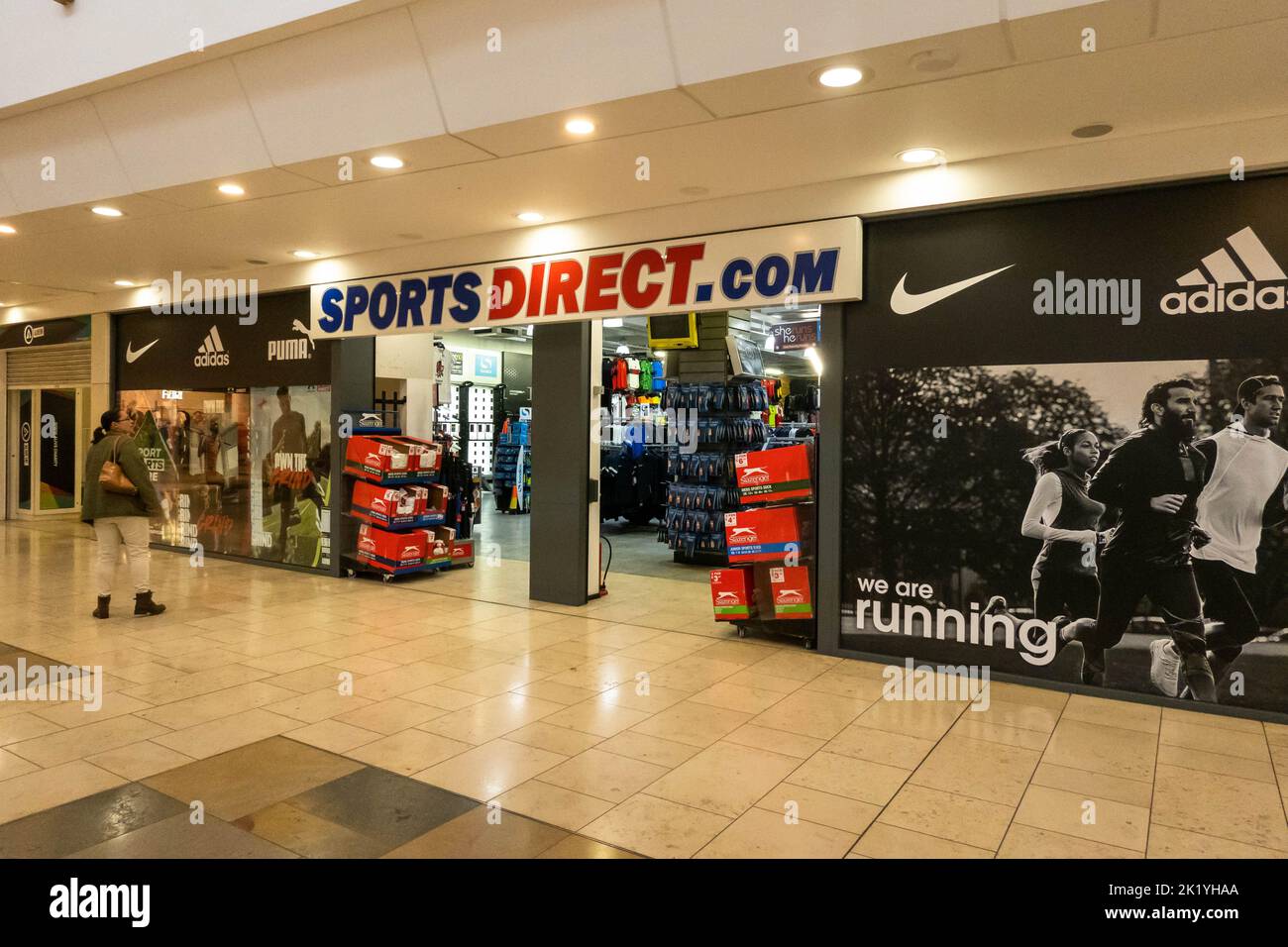 Sports Direct entrance superstore in Chantry place Mall in Norwich Norfolk Stock Photo
