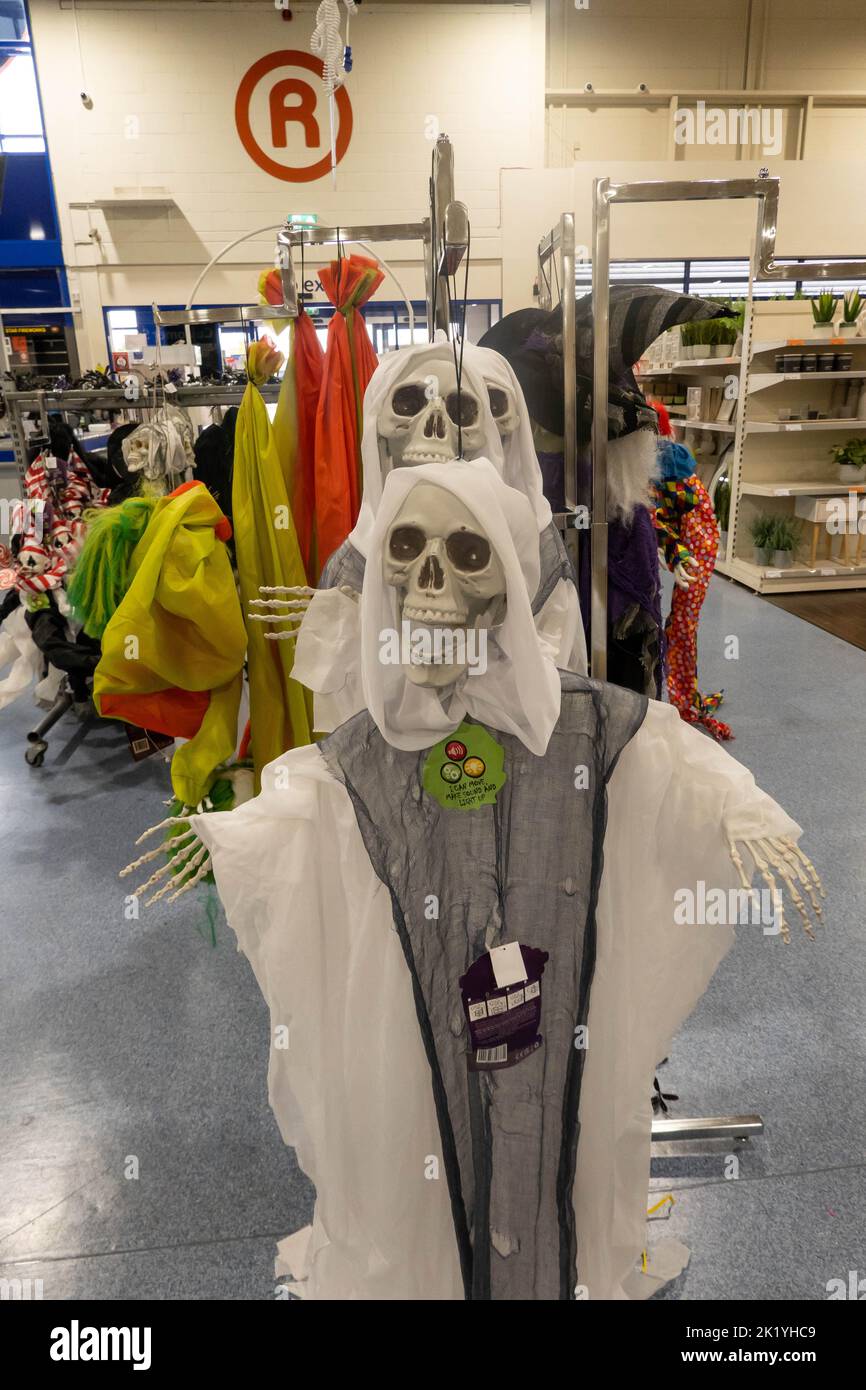Halloween decorations in a budget shop in UK Stock Photo