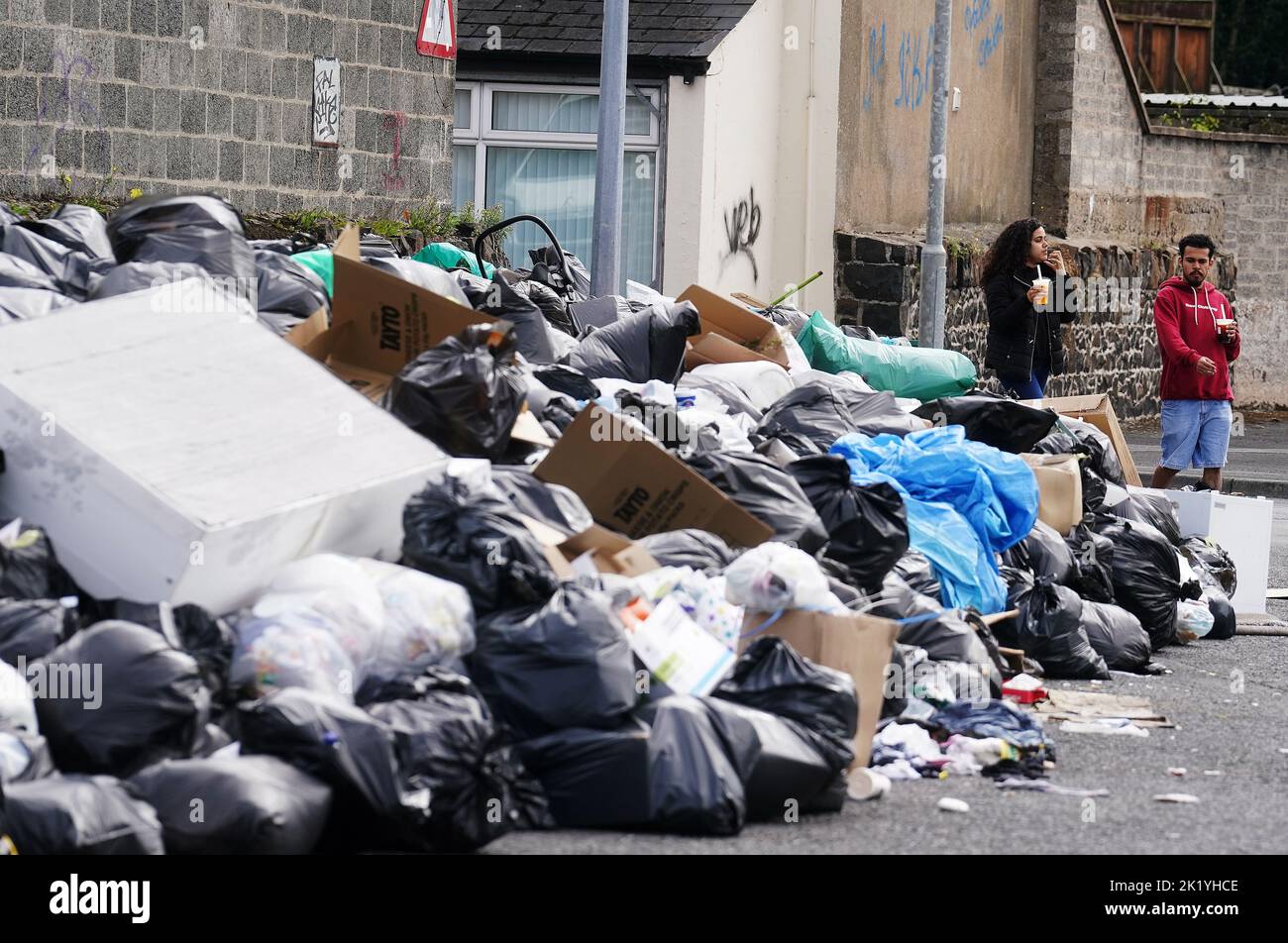 Rubbish left outside Craigavon Borough recycling centre in Portadown as