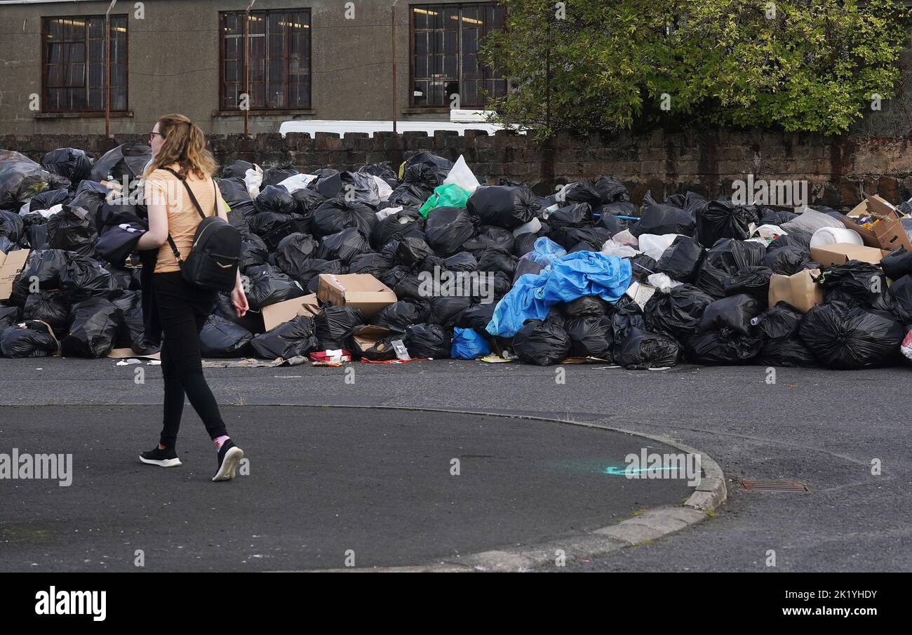 Rubbish left outside Craigavon Borough recycling centre in Portadown as