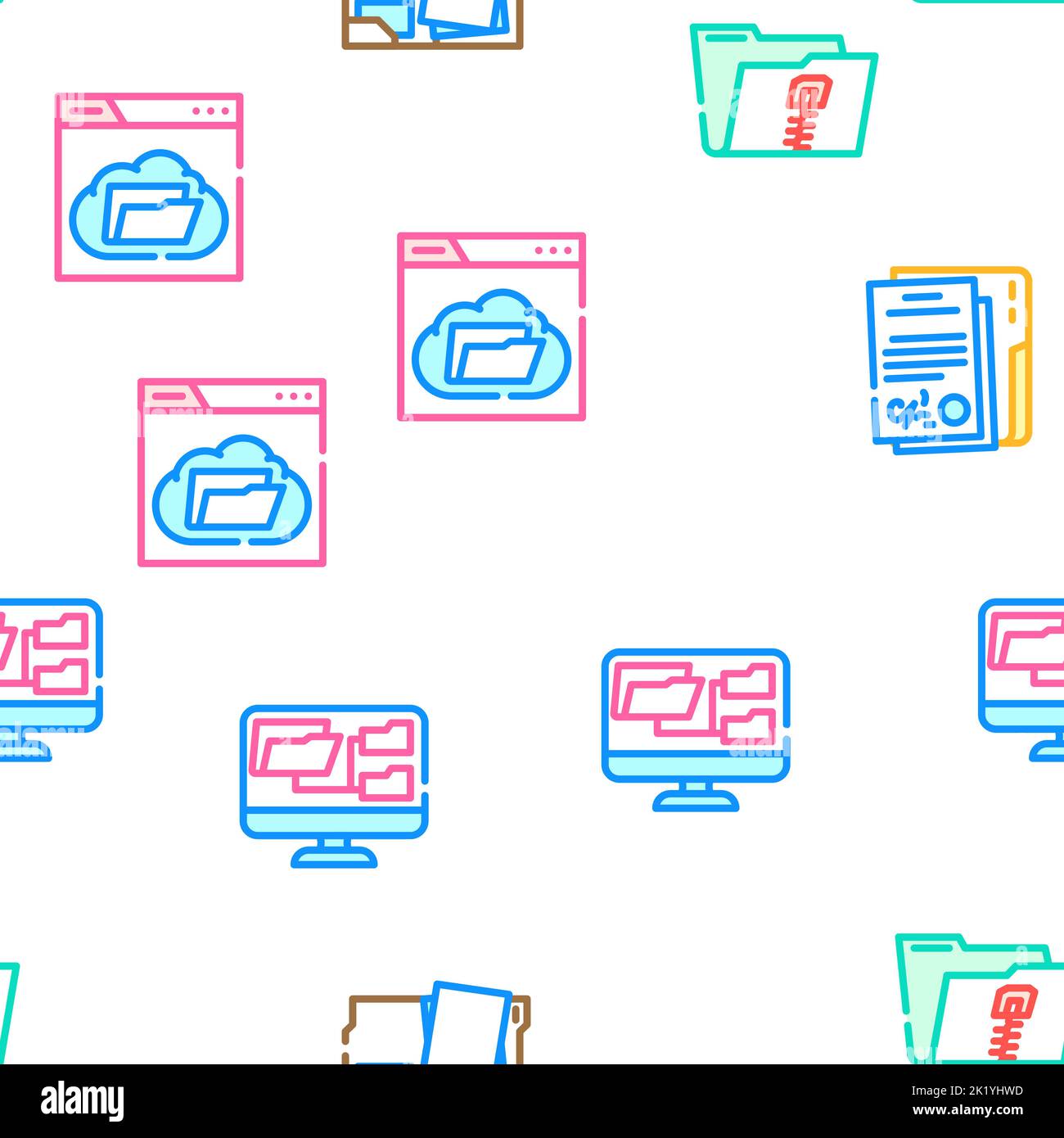 folder document business file vector seamless pattern Stock Vector ...