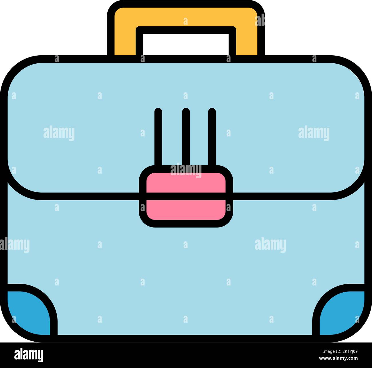 Briefcase icon. Vector work case bag. Isolated business suitcase on ...