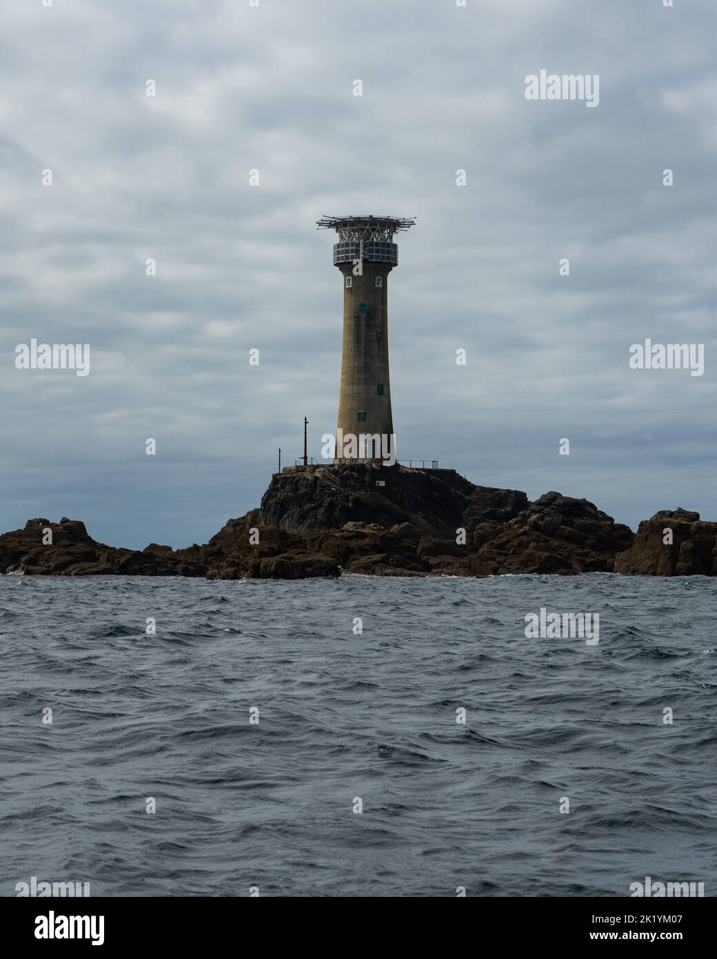 Longships Lighthouse, Lands End, Cornwall Stock Photo