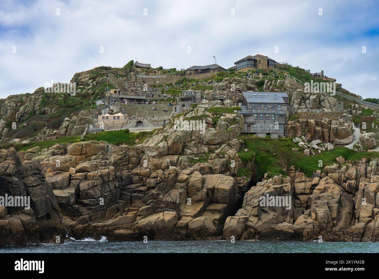 Minack Theatre viewed from the sea, Porthcurno, Cornwall Stock Photo