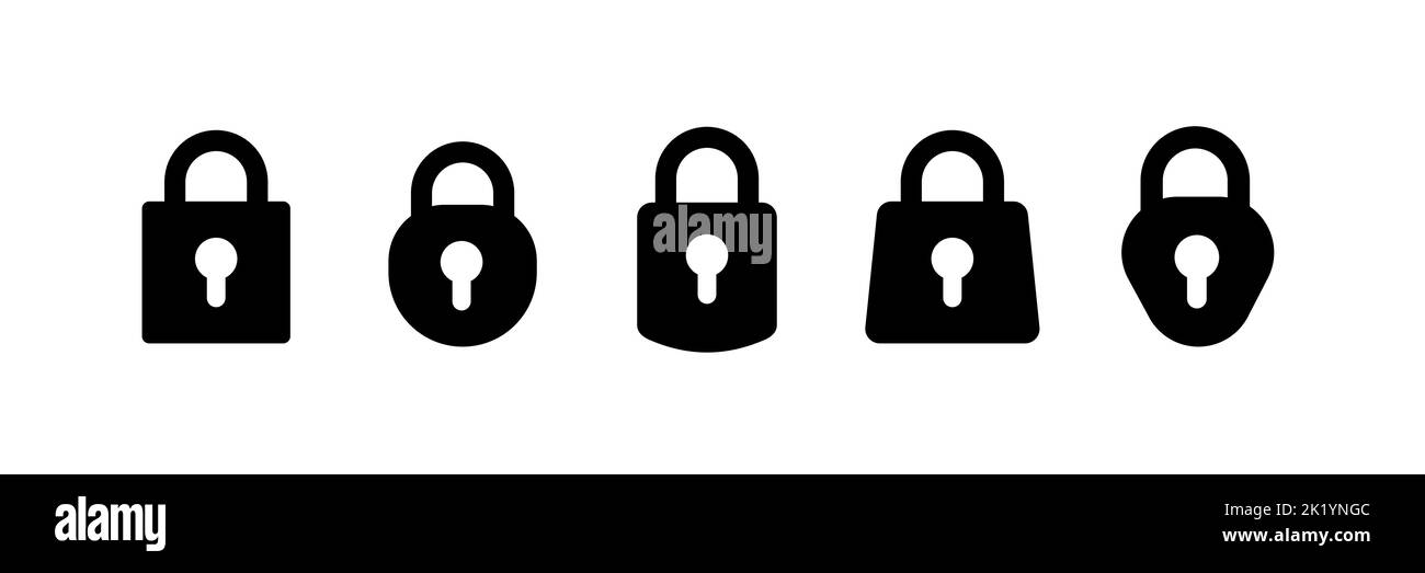 Lock set icon, logo isolated on white background Stock Vector