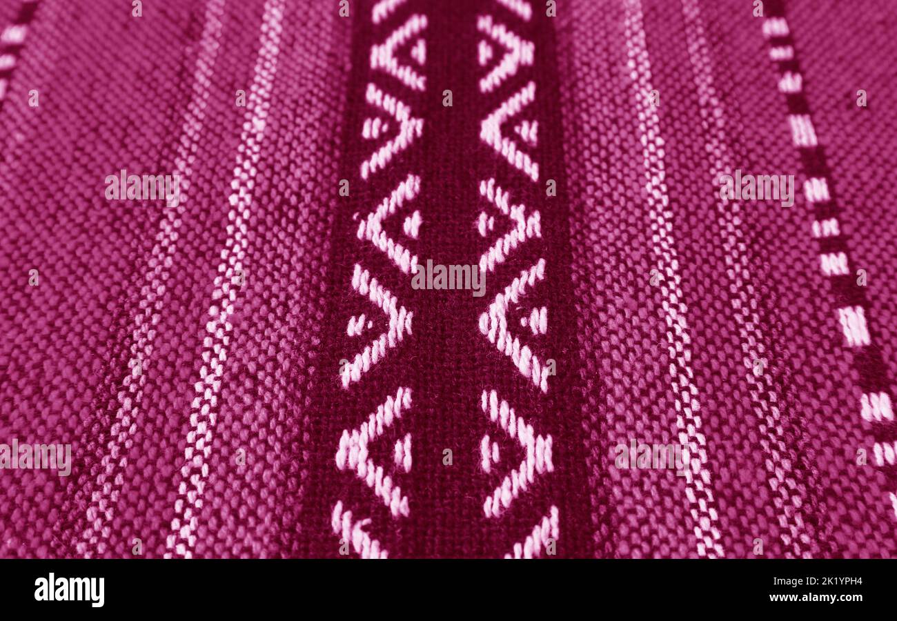 Beautiful Pattern of Gradient Deep Purple Thai Northern Region Traditional Textile Stock Photo