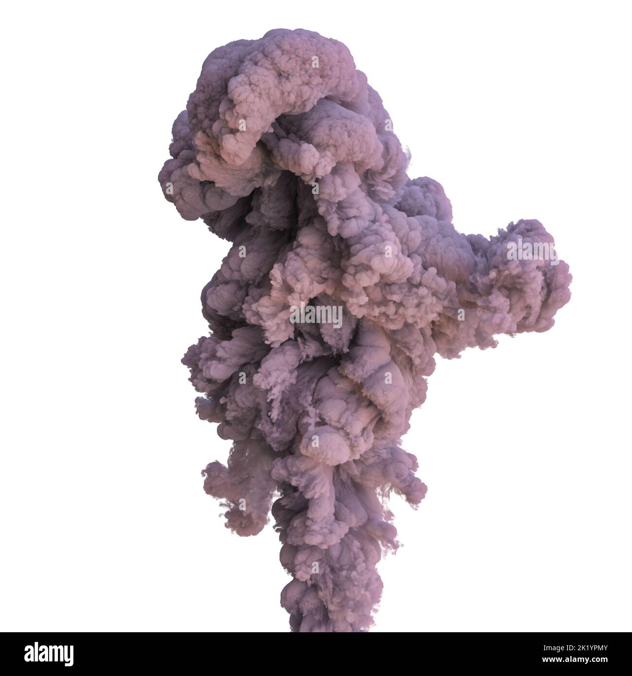 smoke rising in purple gray tones. 3d render Stock Photo