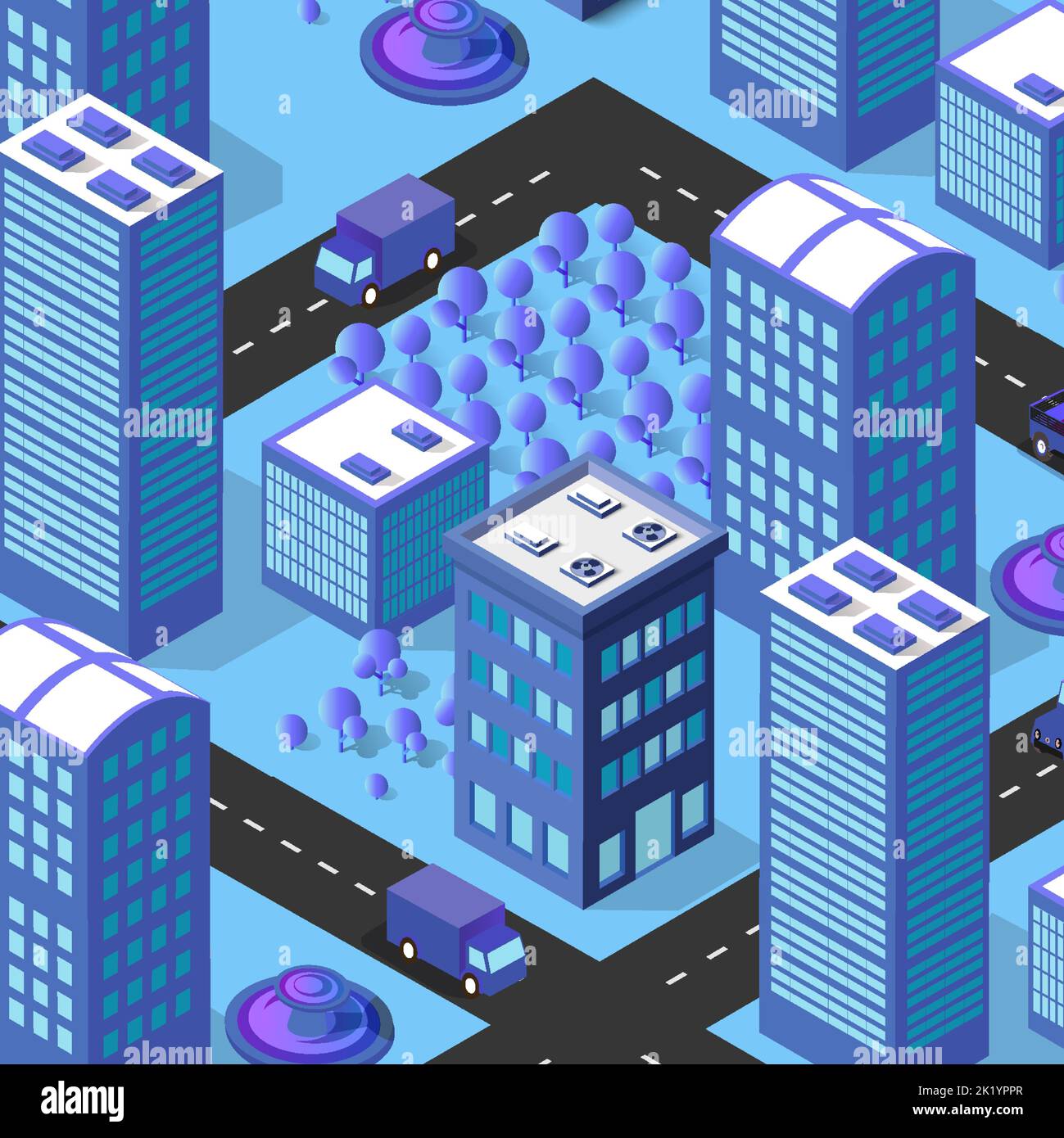 City urban area map Isometric vehicles 3D illustration Stock Vector ...