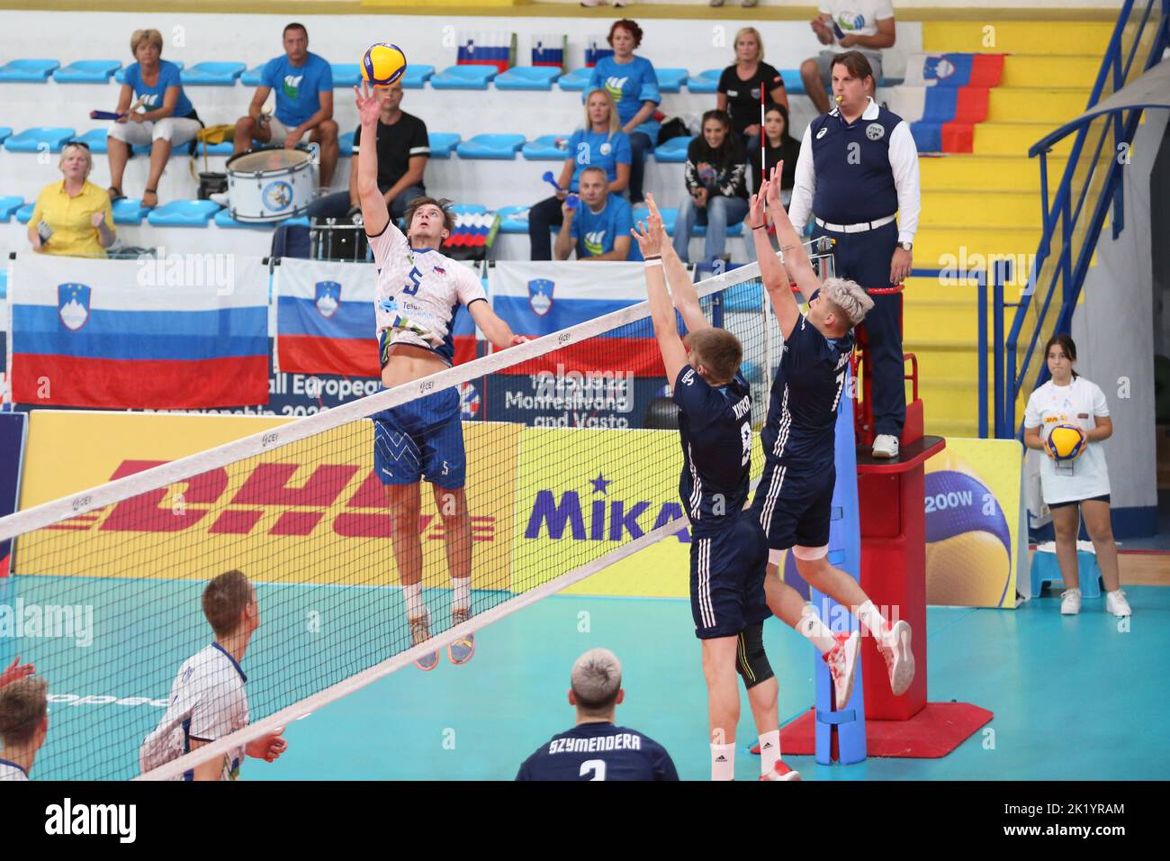 Spike of Dino Vinkovic (SLO) during U20 European Championship Poland