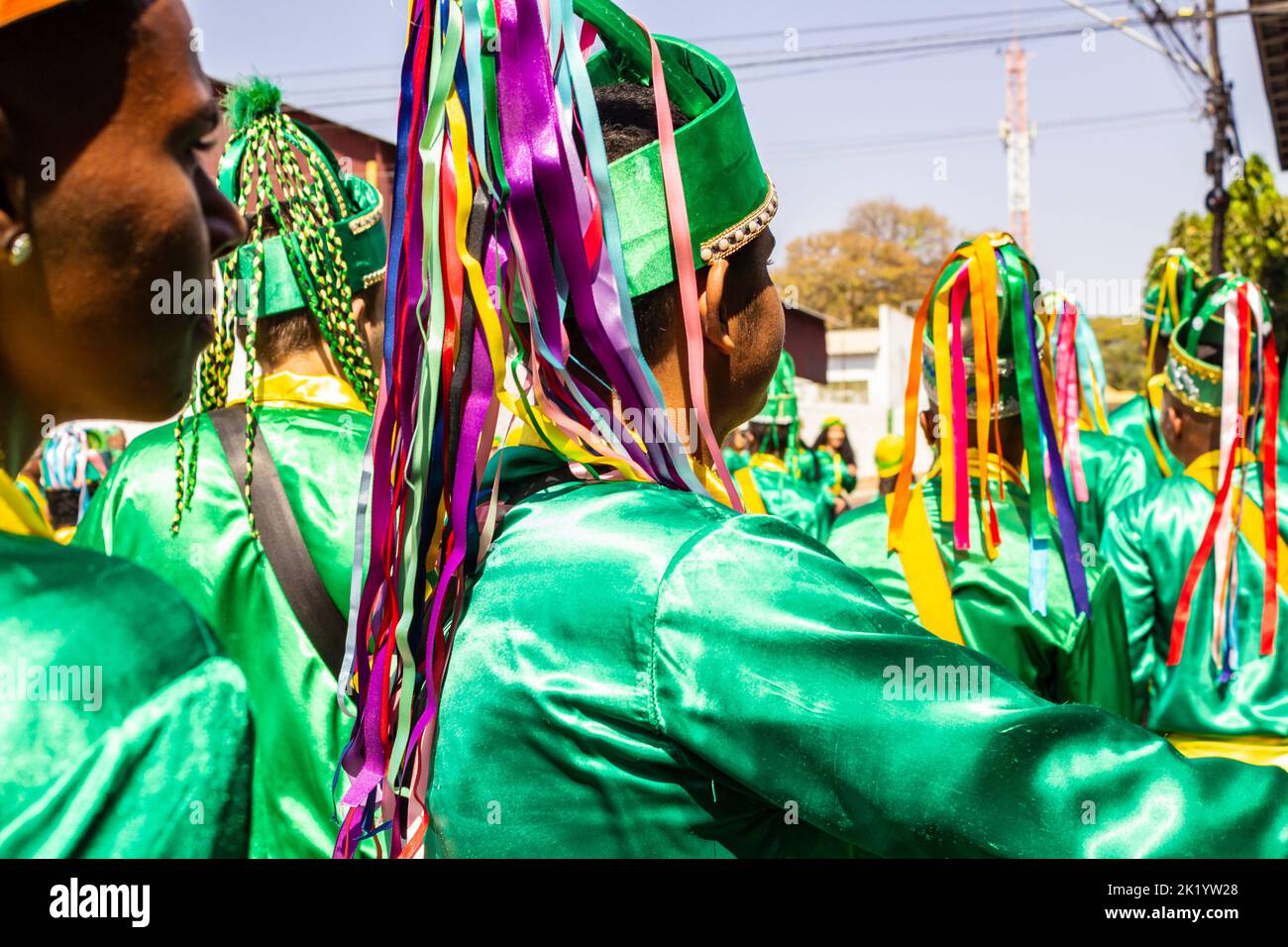 Goiânia, Goias, Brazil – September 11, 2022: Revelers in green clothes ...