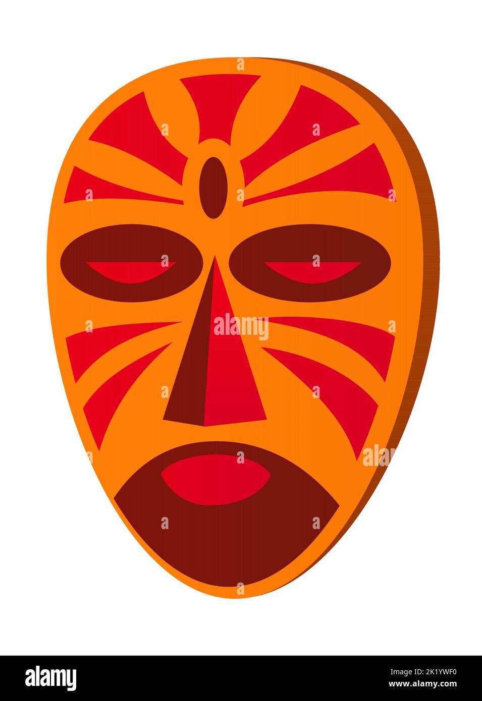 Tribal mask - modern flat design style single isolated image Stock Vector