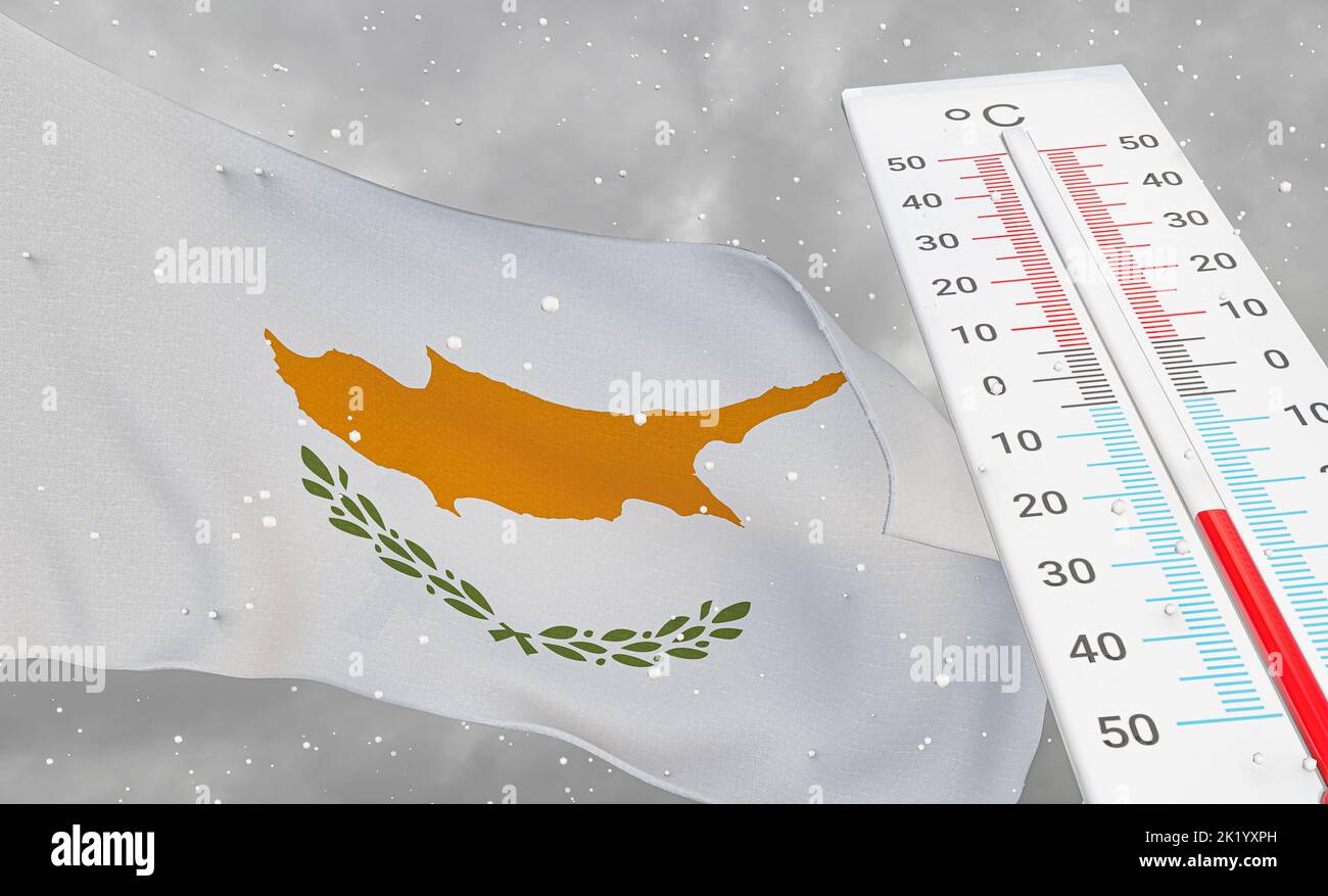 Winter in Cyprus with severe cold, negative temperature, Cold season in