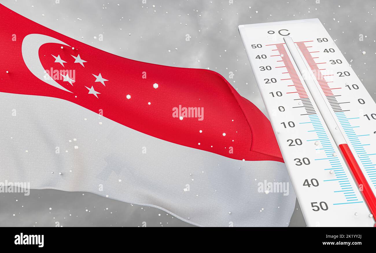 Winter in Singapore with severe cold, negative temperature, Cold season