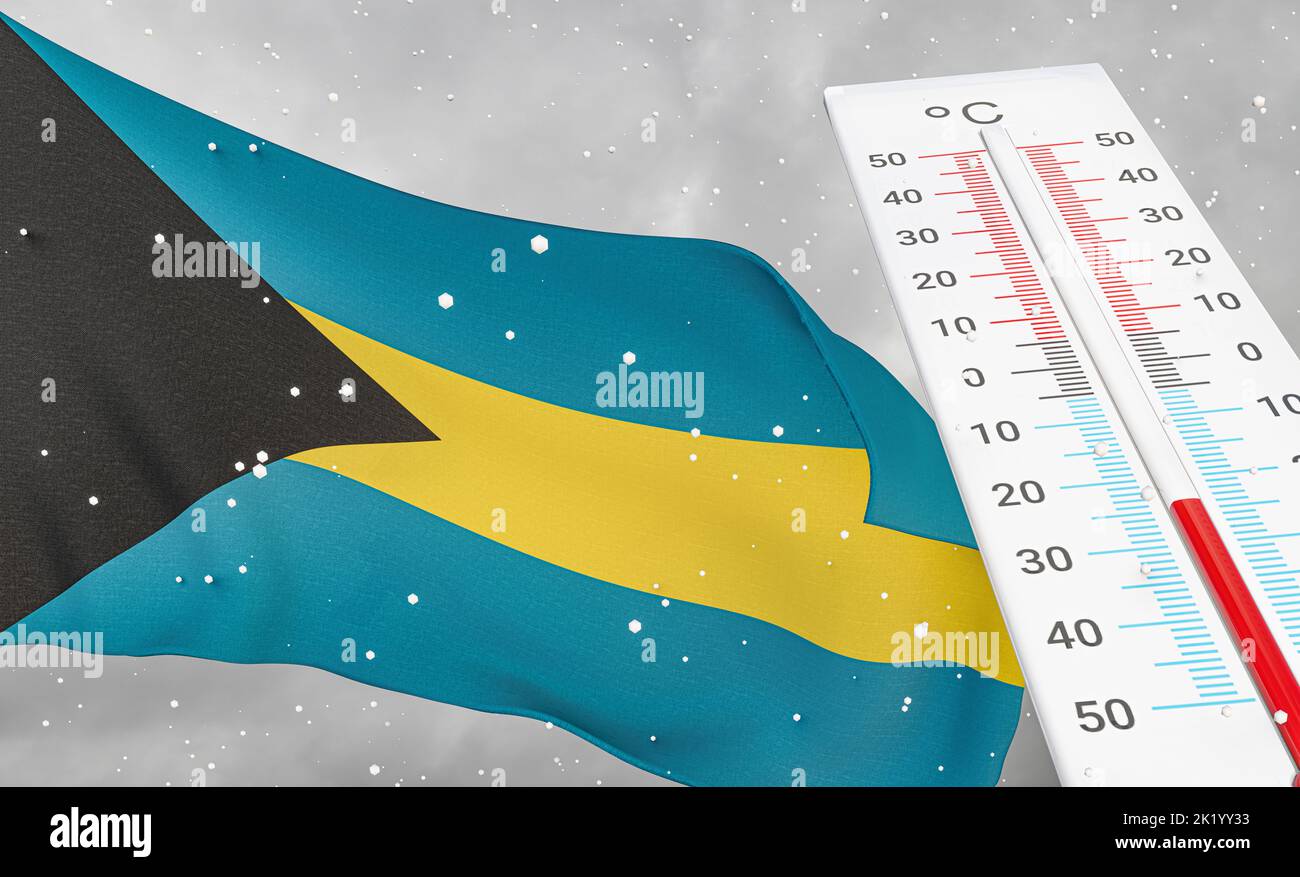 Winter in Bahamas with severe cold, negative temperature, Cold season