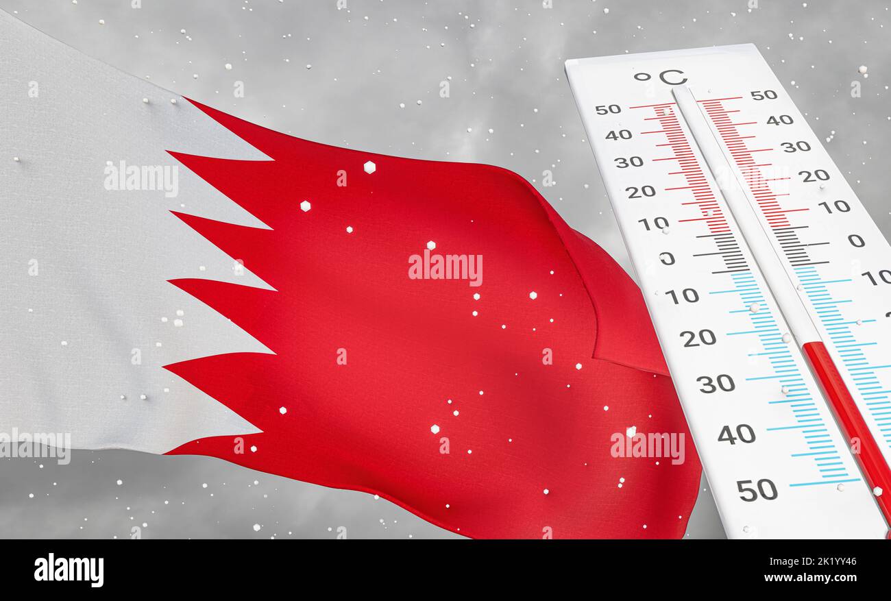 Winter in Bahrain with severe cold, negative temperature, Cold season