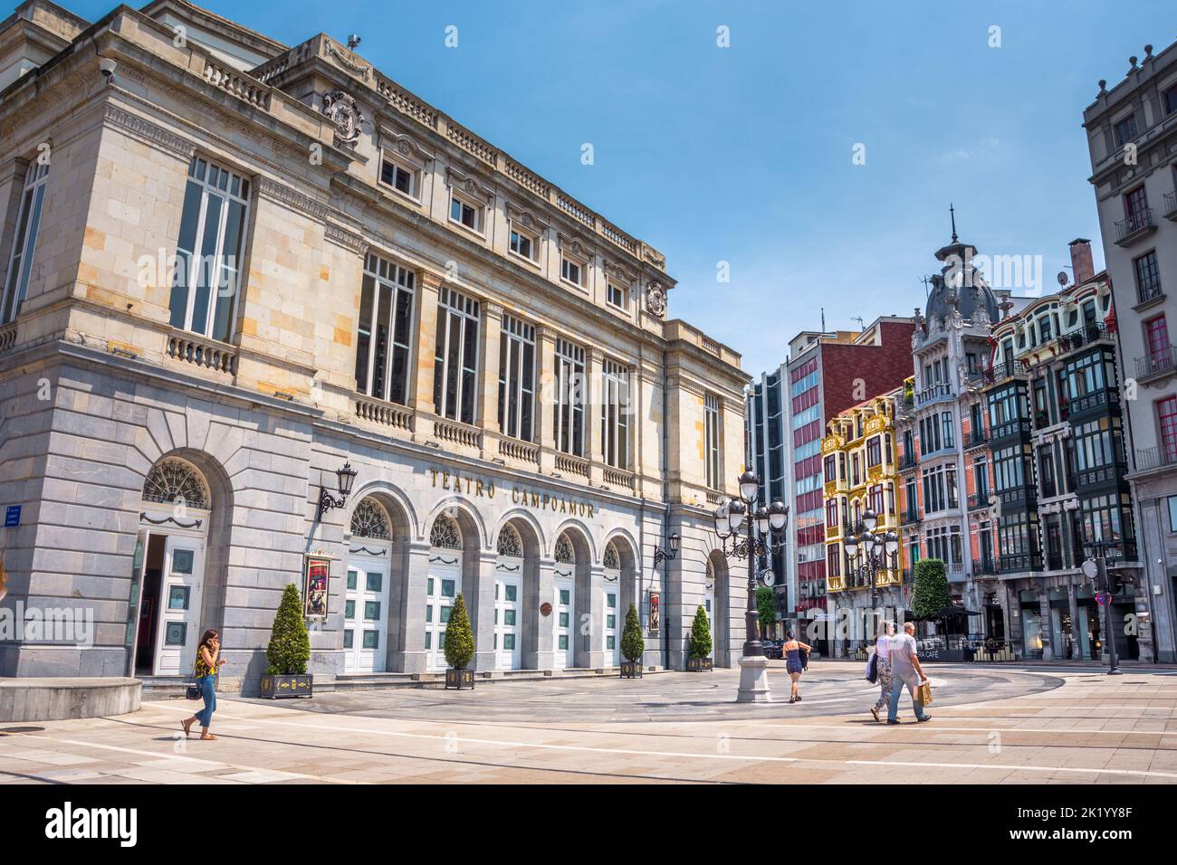 Street view of Oviedo city, Spain Stock Photo