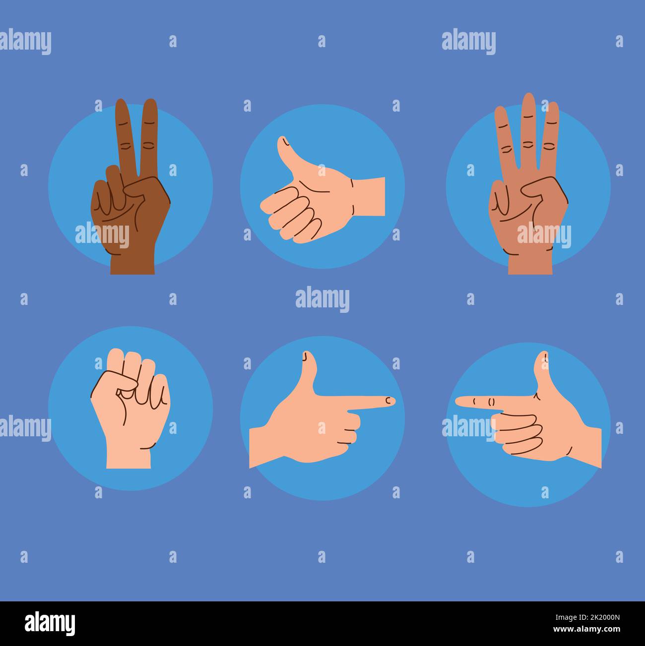 Six Hands Human Gestures Stock Vector Image And Art Alamy 7969