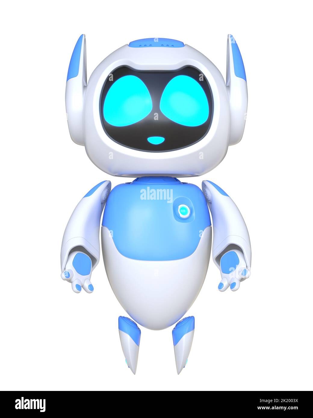 Chatbot character for support service concept. 3D illustration Stock Photo